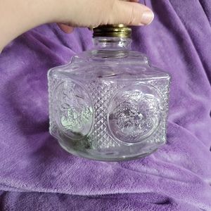 10/$20 Lamplight Farms Oil Lamp Base Clear Glass Hexagon Farm Designs 8 x 6…
